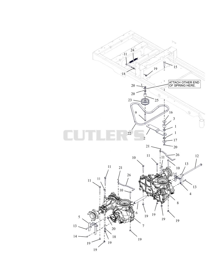 Transaxles and Idler Pulley - 42"