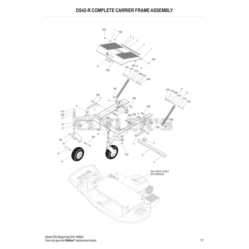 DS42-R Complete Carrier Frame Assembly