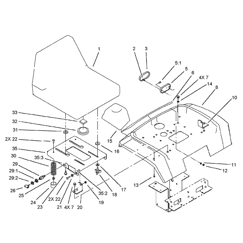 Fender Seat and Tail Light Reflector Assembly