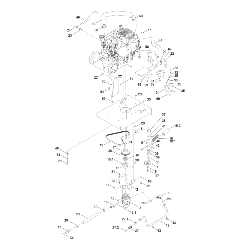 Engine and Mounting Bracket Assembly