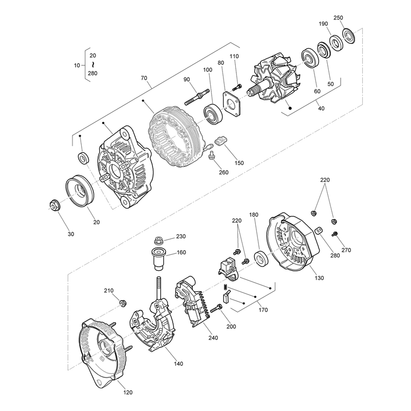 Alternator Components Assembly