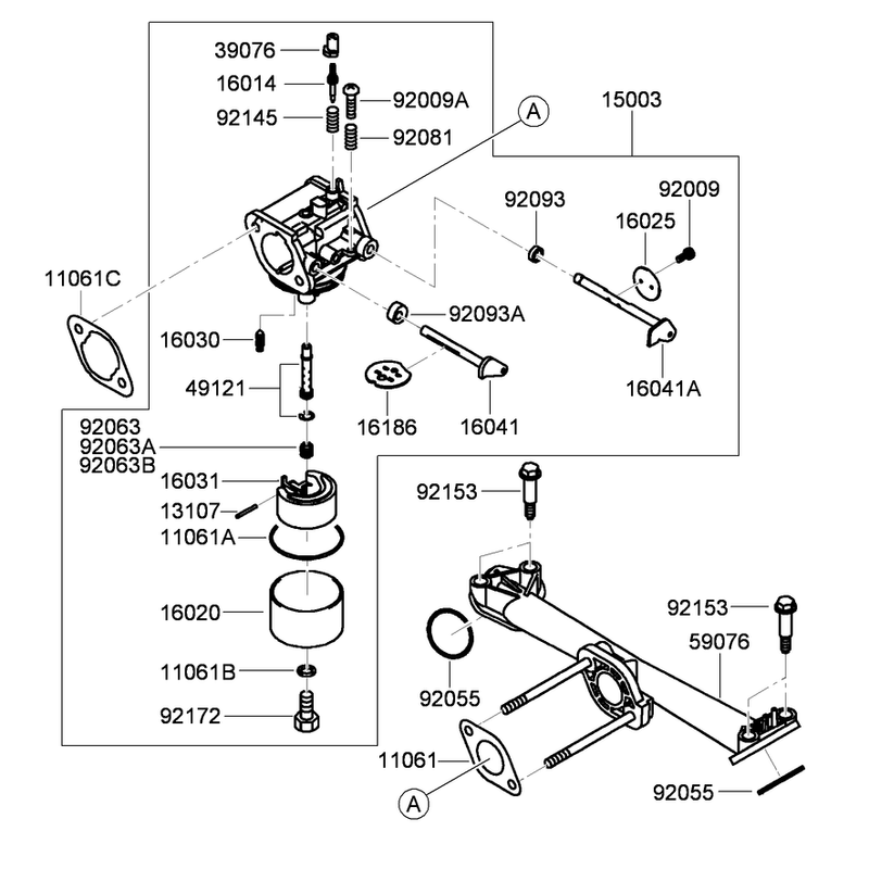 Carburetor Assembly Kawasaki FH430V-ES28