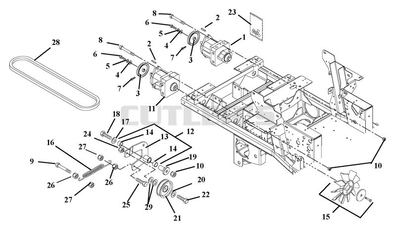 Hydrostatic Pumps, Idlers, & Belt