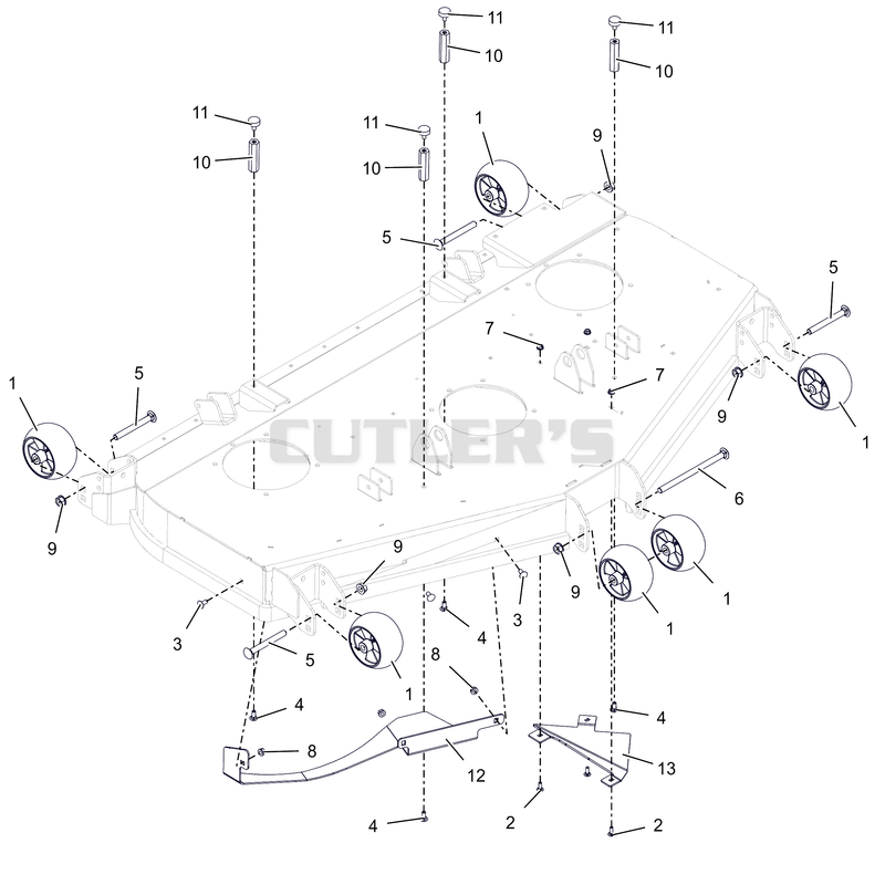 Anti- Scalp Wheels and Baffles - 60" - RD