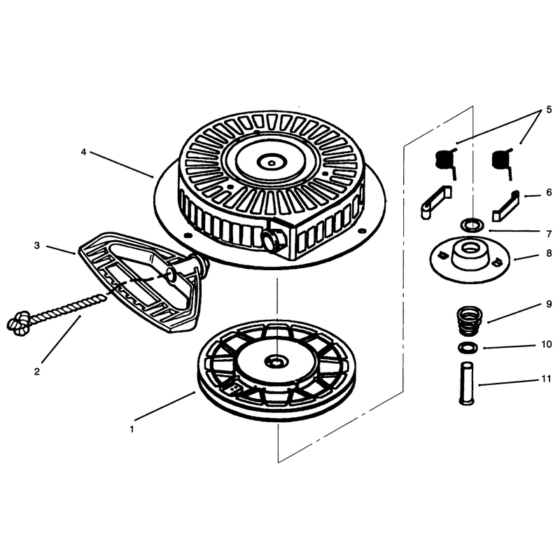 Rewind Starter Tecumseh No. 590733 (optional)