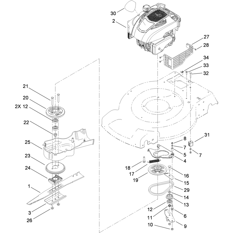 Engine and Blade Assembly