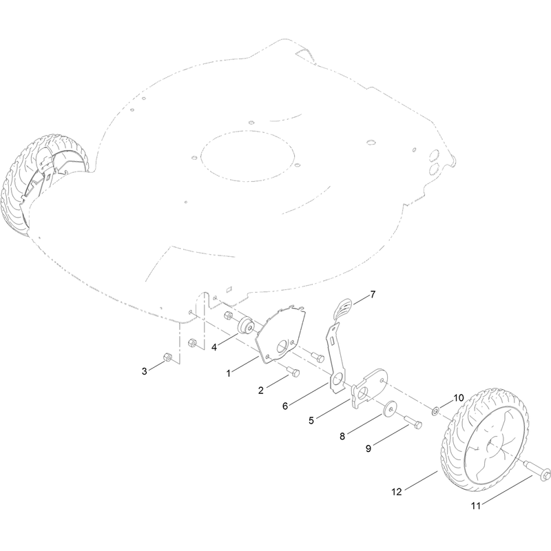 Front Wheel and Height of Cut Assembly