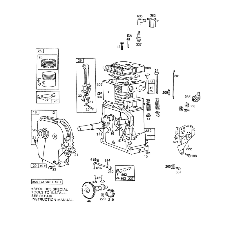Engine Briggs & Stratton Model No. 190406-3054-01