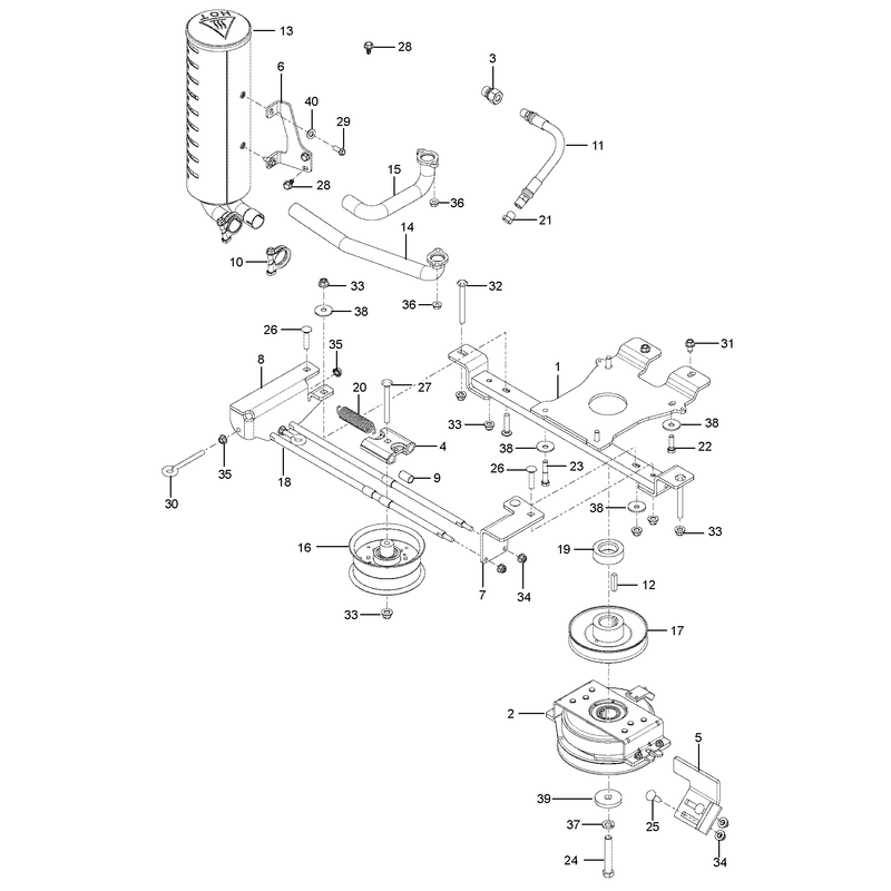 ENGINE MOUNTING, GUARDS & MUFFLER