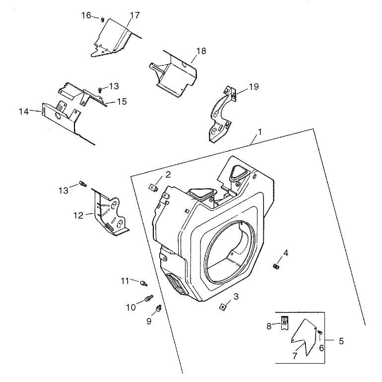 Blower Housing and Baffle Assembly Group 6 Kohler CH23S-76550