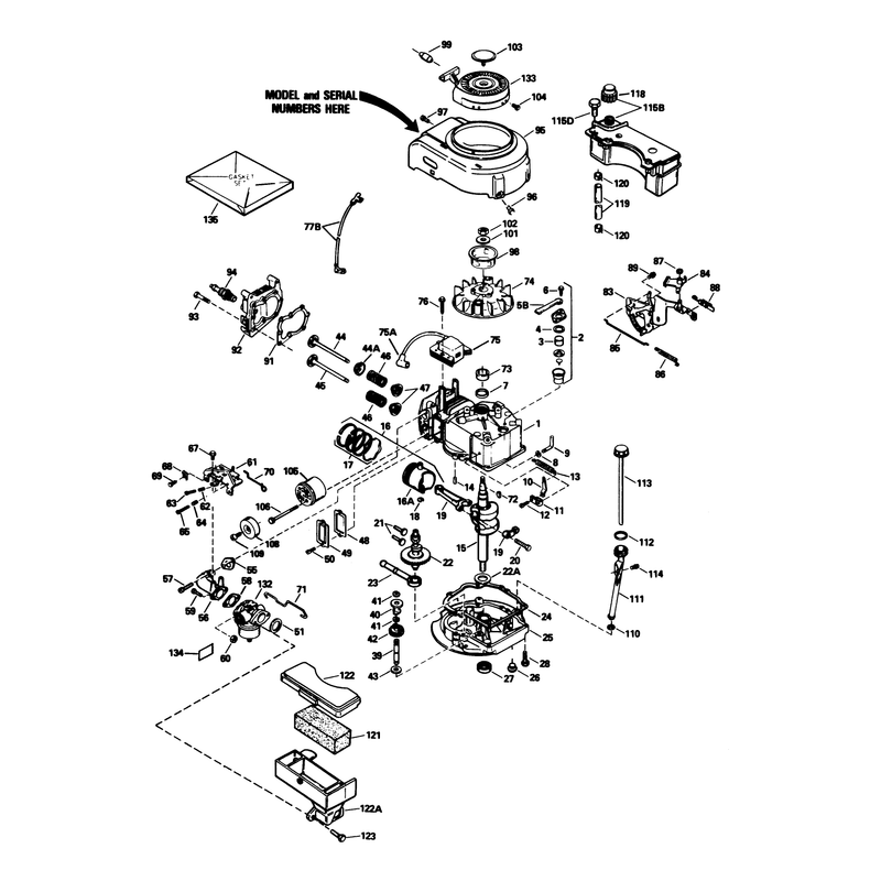 Engine Tecumseh Model No Tvs100-44016b