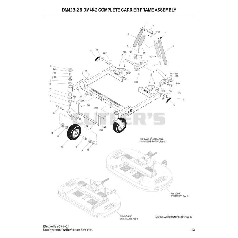 DM42B-2 & DM48-2 COMPLETE CARRIER FRAME ASSEMBLY