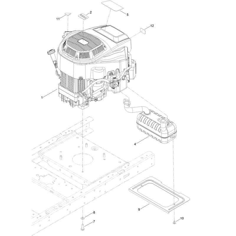 Engine and Muffler Assembly