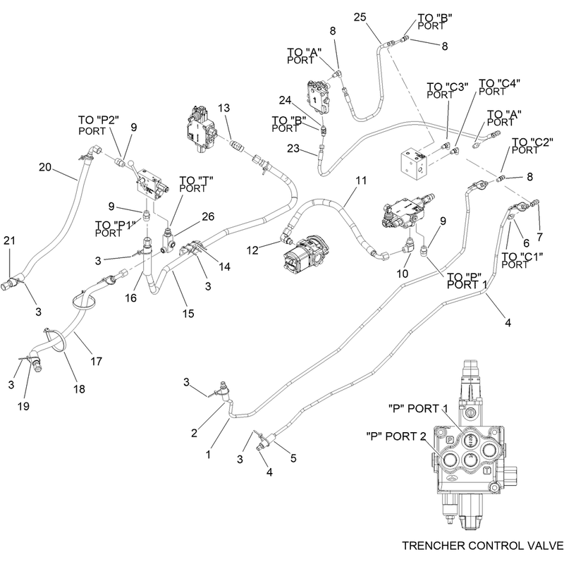 Plow Hydrabore Trencher Assembly