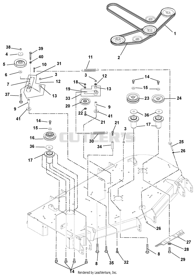 Belts, Spindles, Idlers And Mower Blades