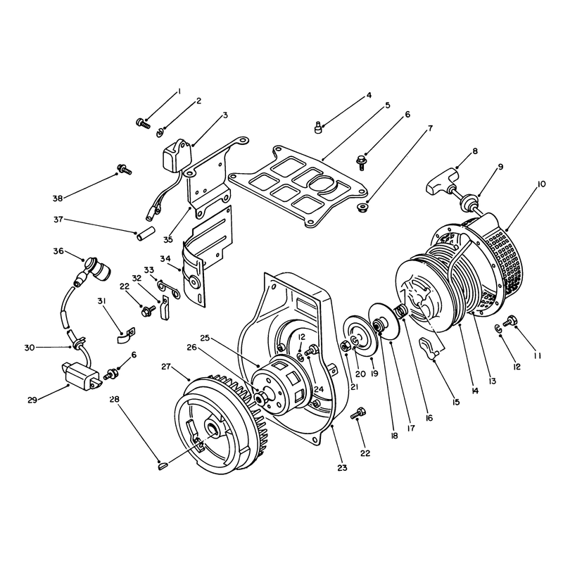 Rewind Starter and Magneto Assembly