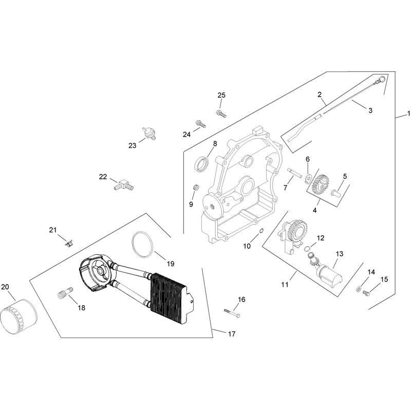 Oil Pan Lubrication Assembly Kohler CH740-0075