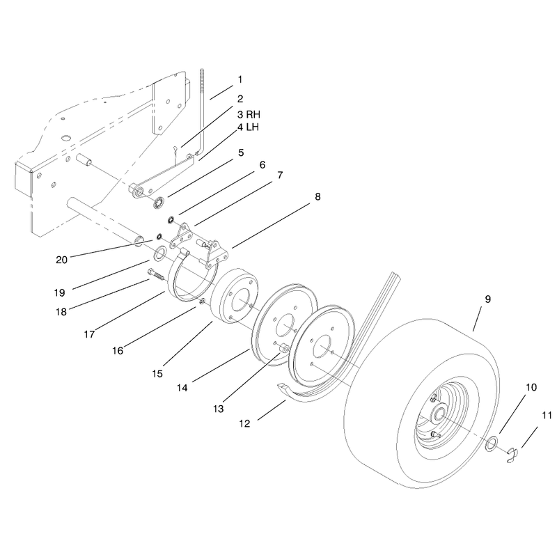 Brake Wheel Pulley and Wheel Assembly