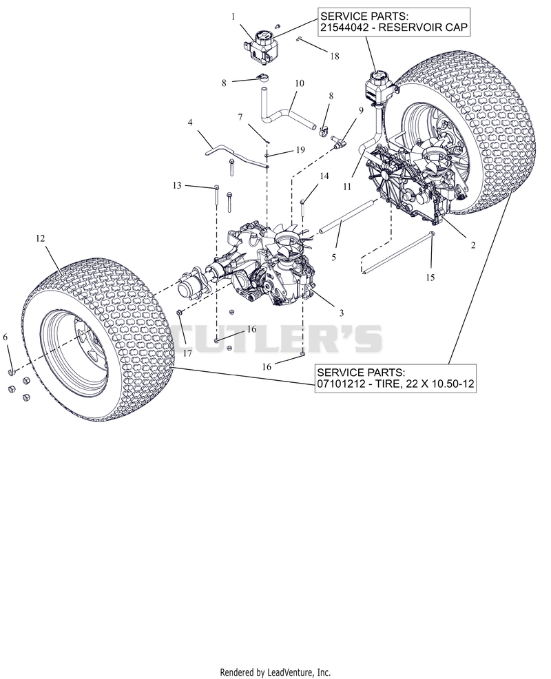 Rear Tires And Transaxles - 52"