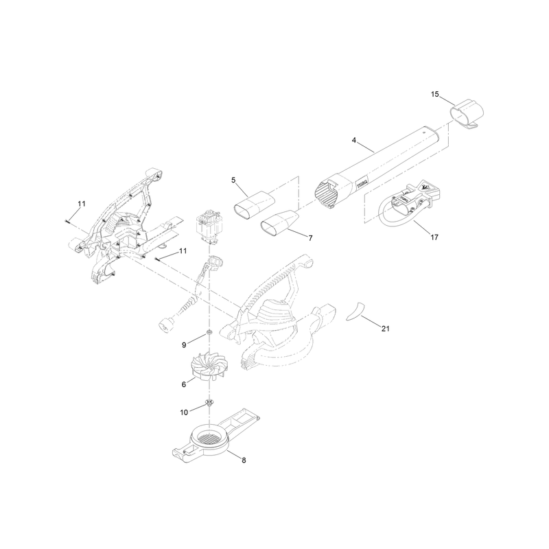 Blower Tube and Impeller Assembly