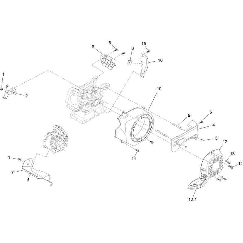 Blower Housing and Shrouds Assembly