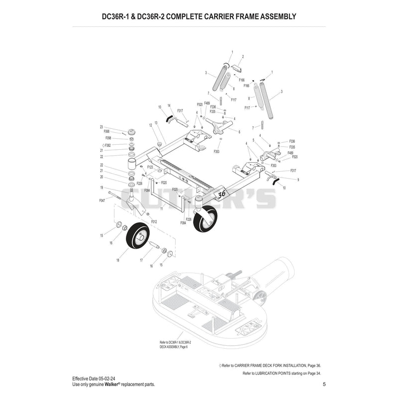 DC36R-1-DC36R-2 Complete Carrier Frame Assembly