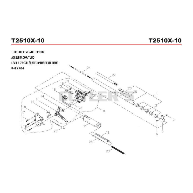 THROTTLE LEVER/OUTER TUBE