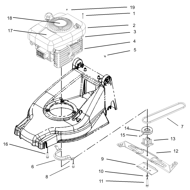 Engine and Blade Assembly