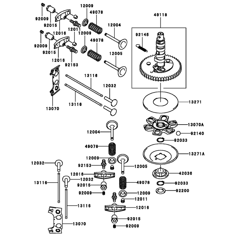 Valve and Camshaft Assembly Kawasaki FH381V-AS25