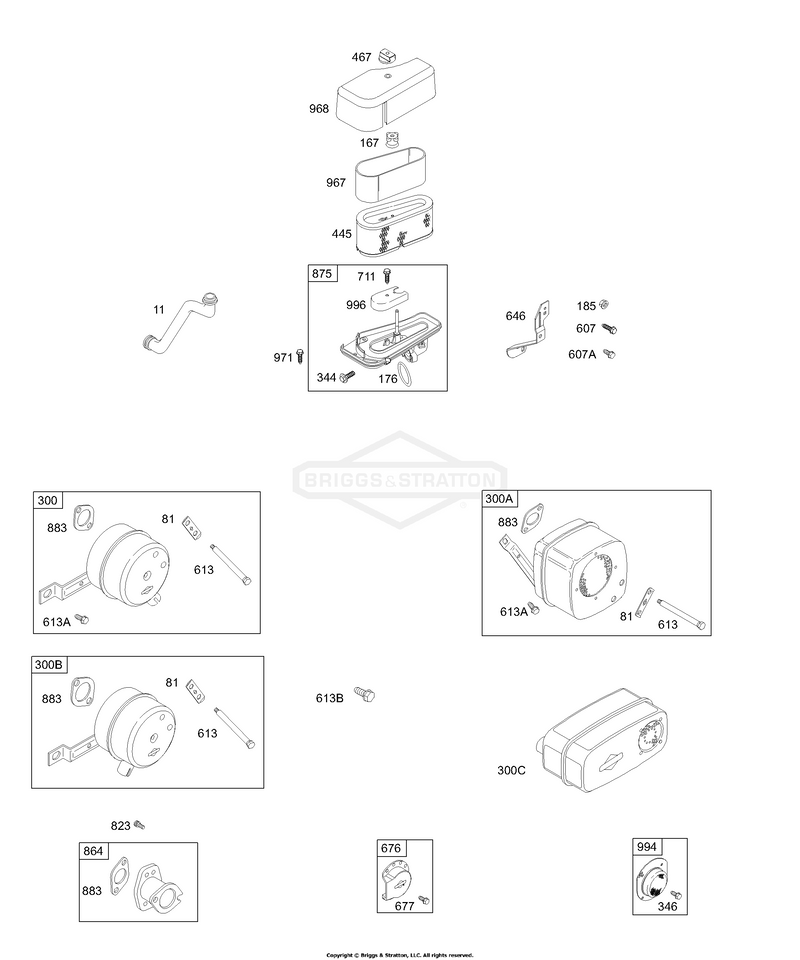 Muffler, Air Cleaner