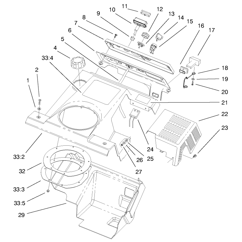 Upper Shroud and Control Panel Assembly