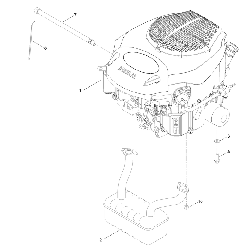 Engine and Muffler Assembly