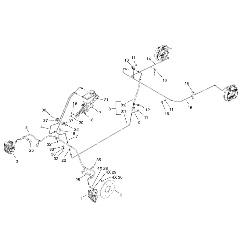 Brake and Master Cylinder Assembly