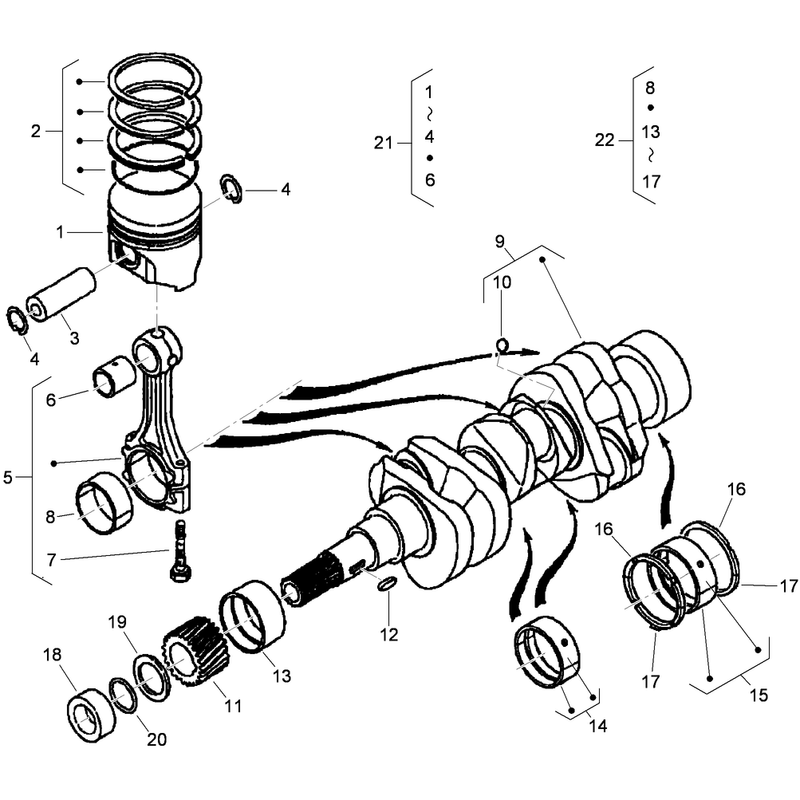 Piston and Crankshaft Assembly