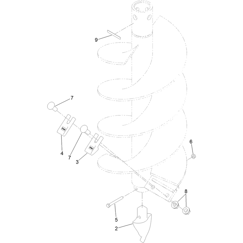 15-Inch Full-Flight Auger Bit Assembly