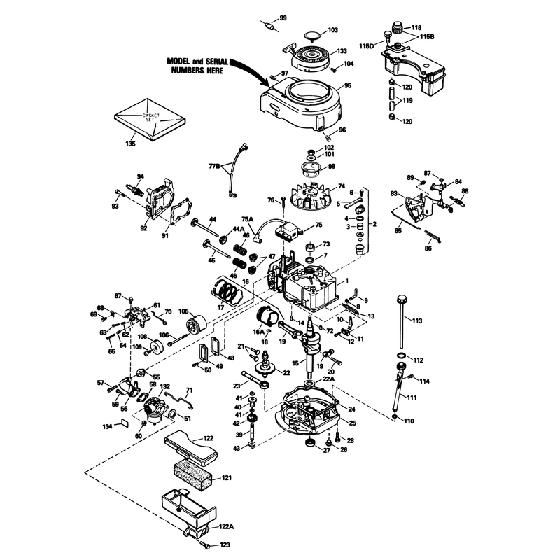 Engine Model No Tvs100-44015b