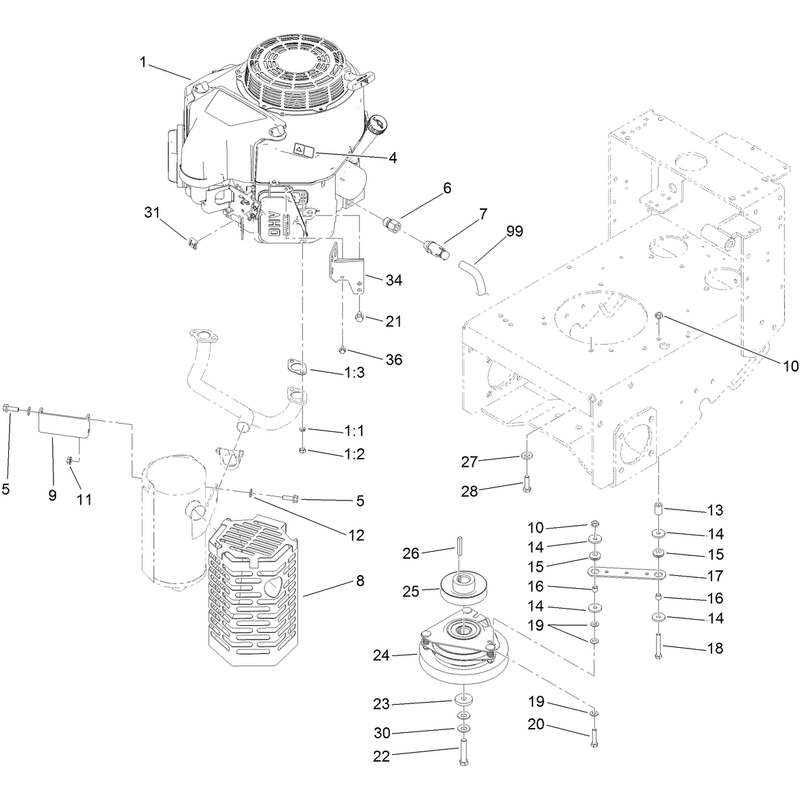Engine and Clutch Assembly
