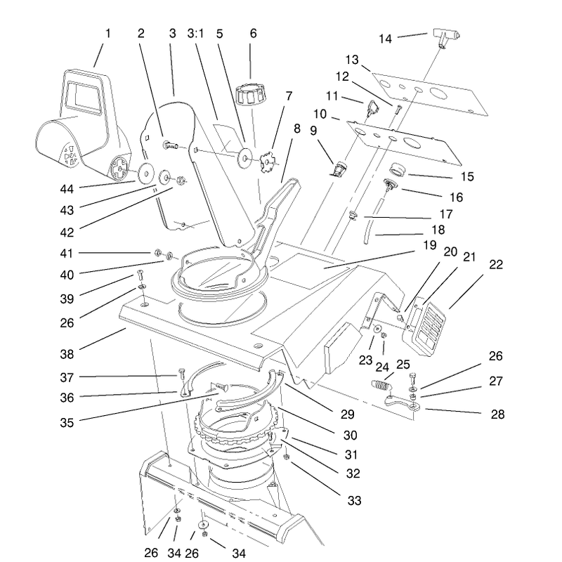 Deflector & Control Panel Assembly