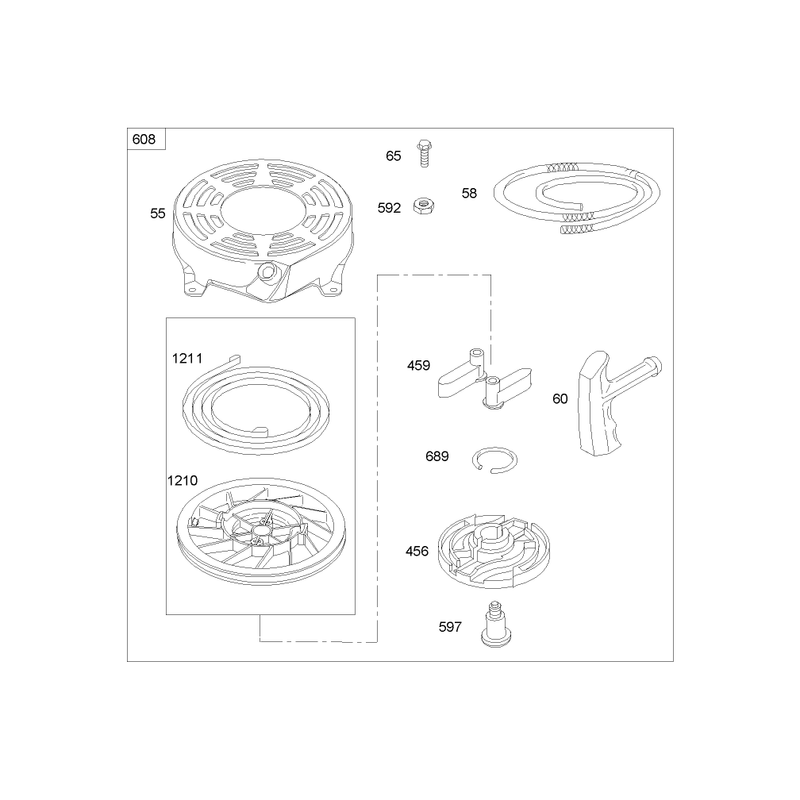 Starter Assembly Briggs and Stratton 122K05-0171-E1