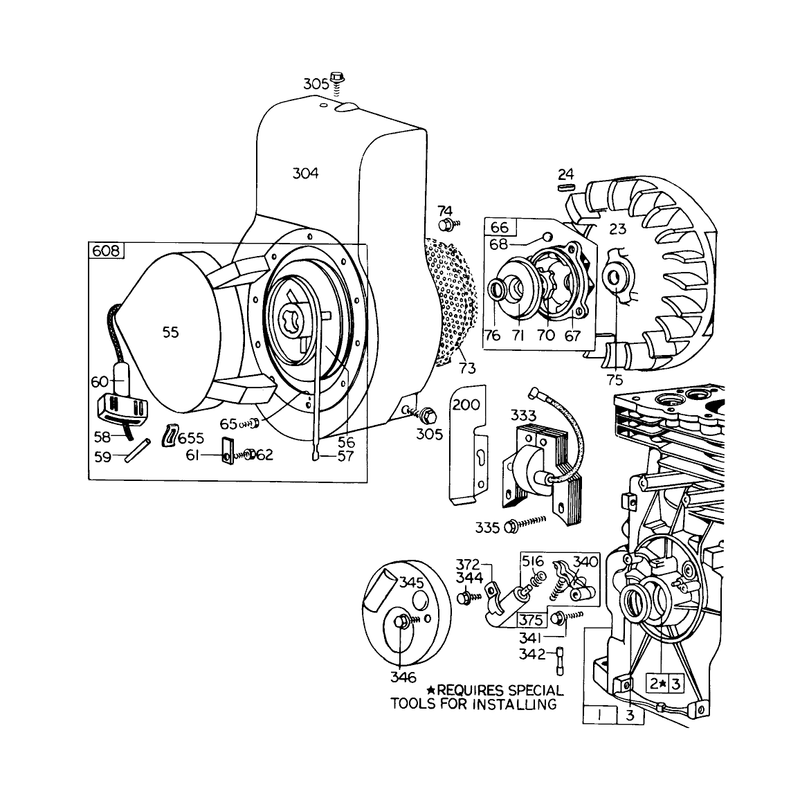 Rewind Starter Assembly