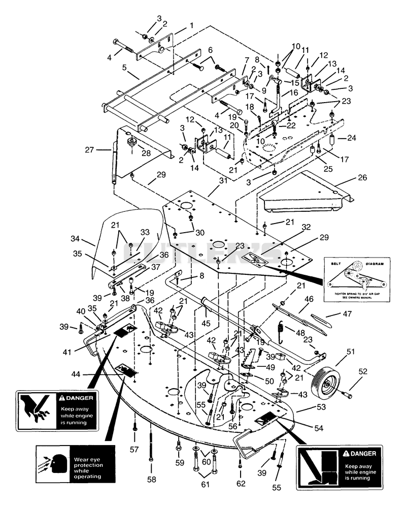 50" MOWER DECK ASSEMBLY