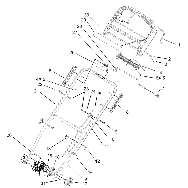 Lower Handle and Adjusting Knob Assembly