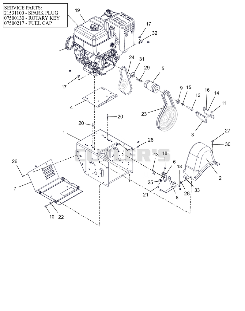 Engine Frame and Belt Drive