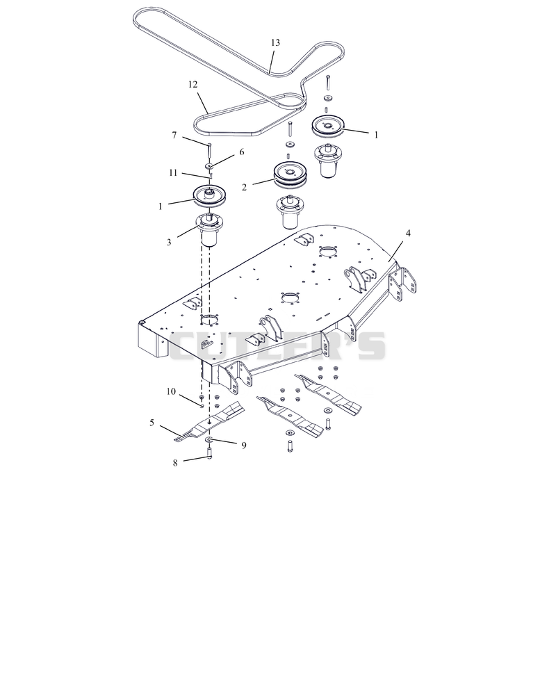 Deck, Belts, Blades And Spindles - 48"