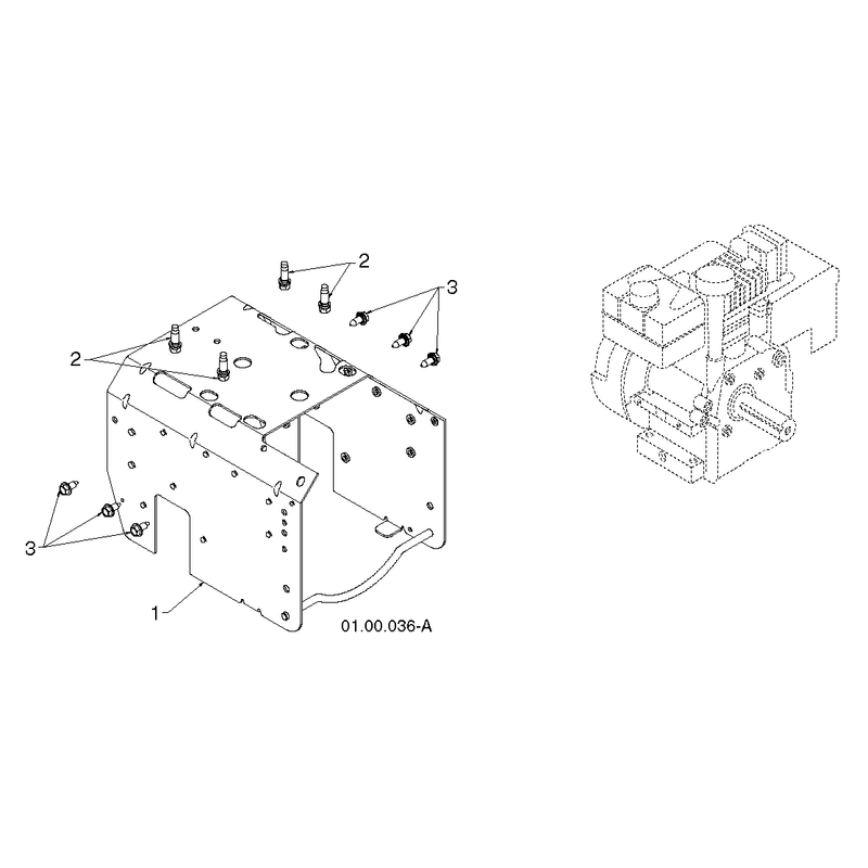 CHASSIS, ENGINE AND PULLEYS