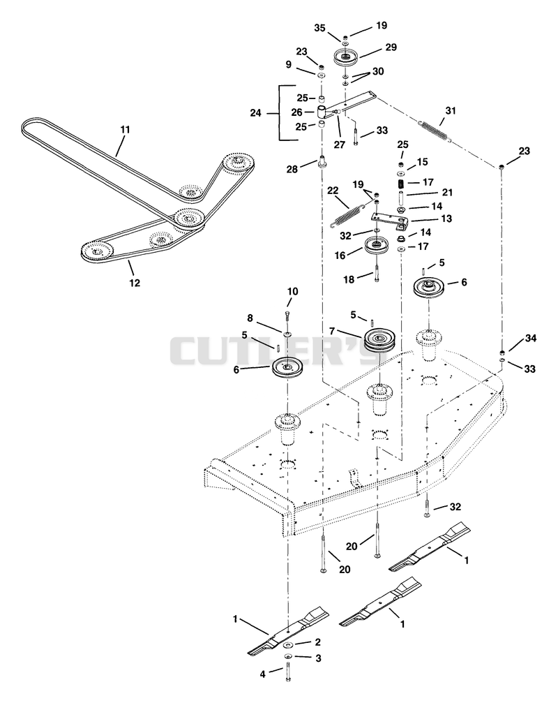 BELTS, IDLERS AND BLADES