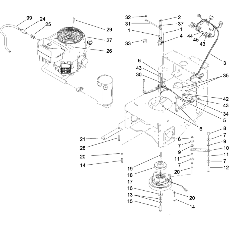 Engine and Clutch Assembly