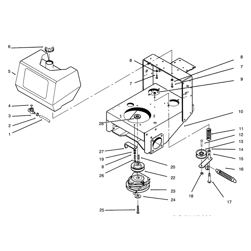 Fuel Tank Clutch and Idler Assembly