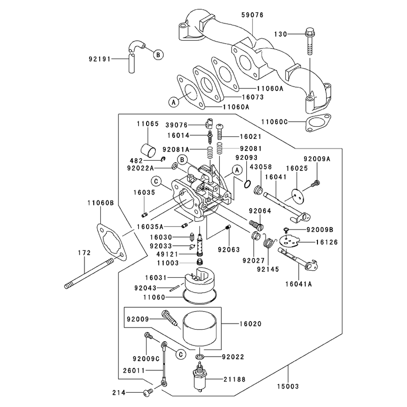 Carburetor Assembly Kawasaki FH500V-AS30
