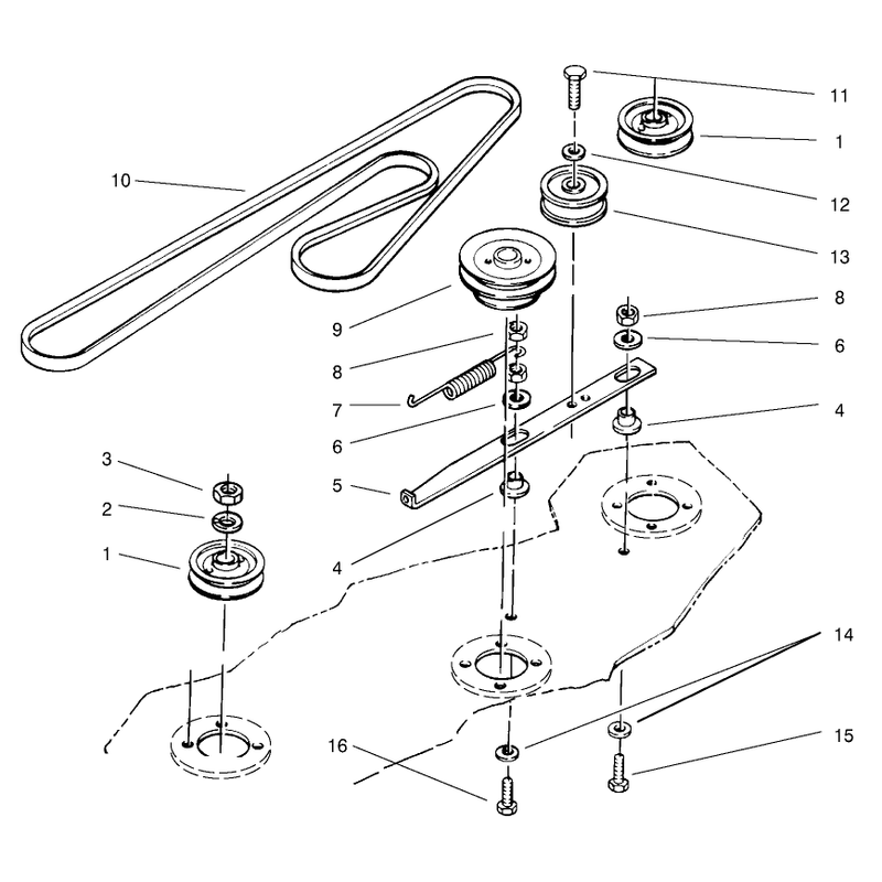 Deck Belt And Pulleys